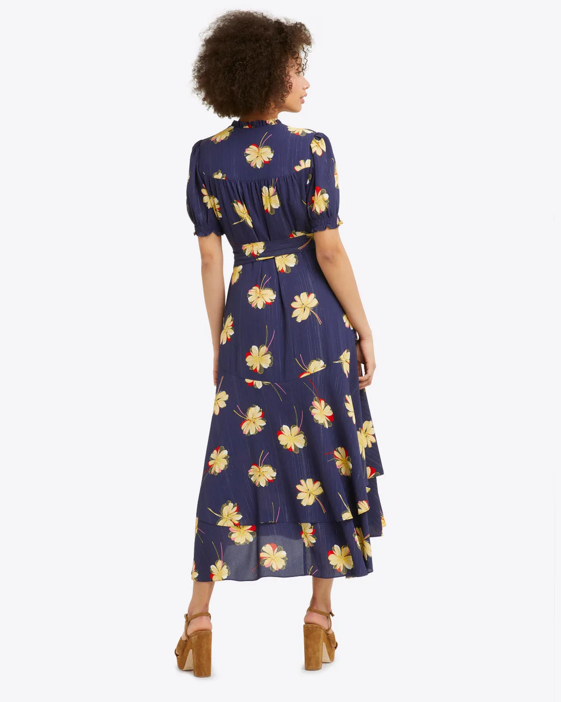 Naomi Wrap Dress in Wild Cosmos sold by Draper James product image thumbnail 3
