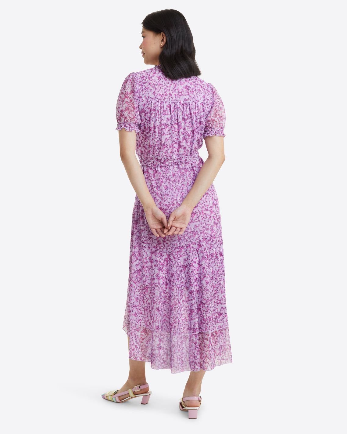 Naomi Wrap Dress in Lilac Floral sold by Draper James product image thumbnail 3