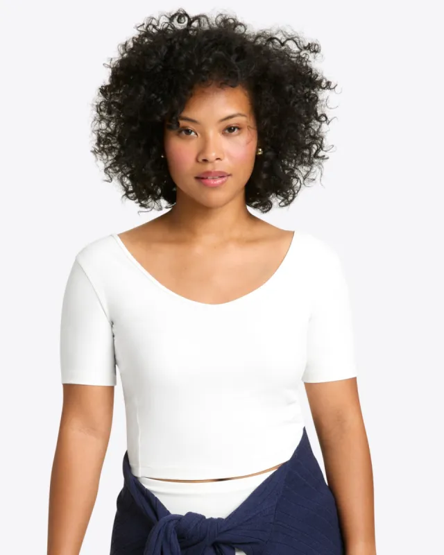 Cropped Sport Top in White sold by Draper James
