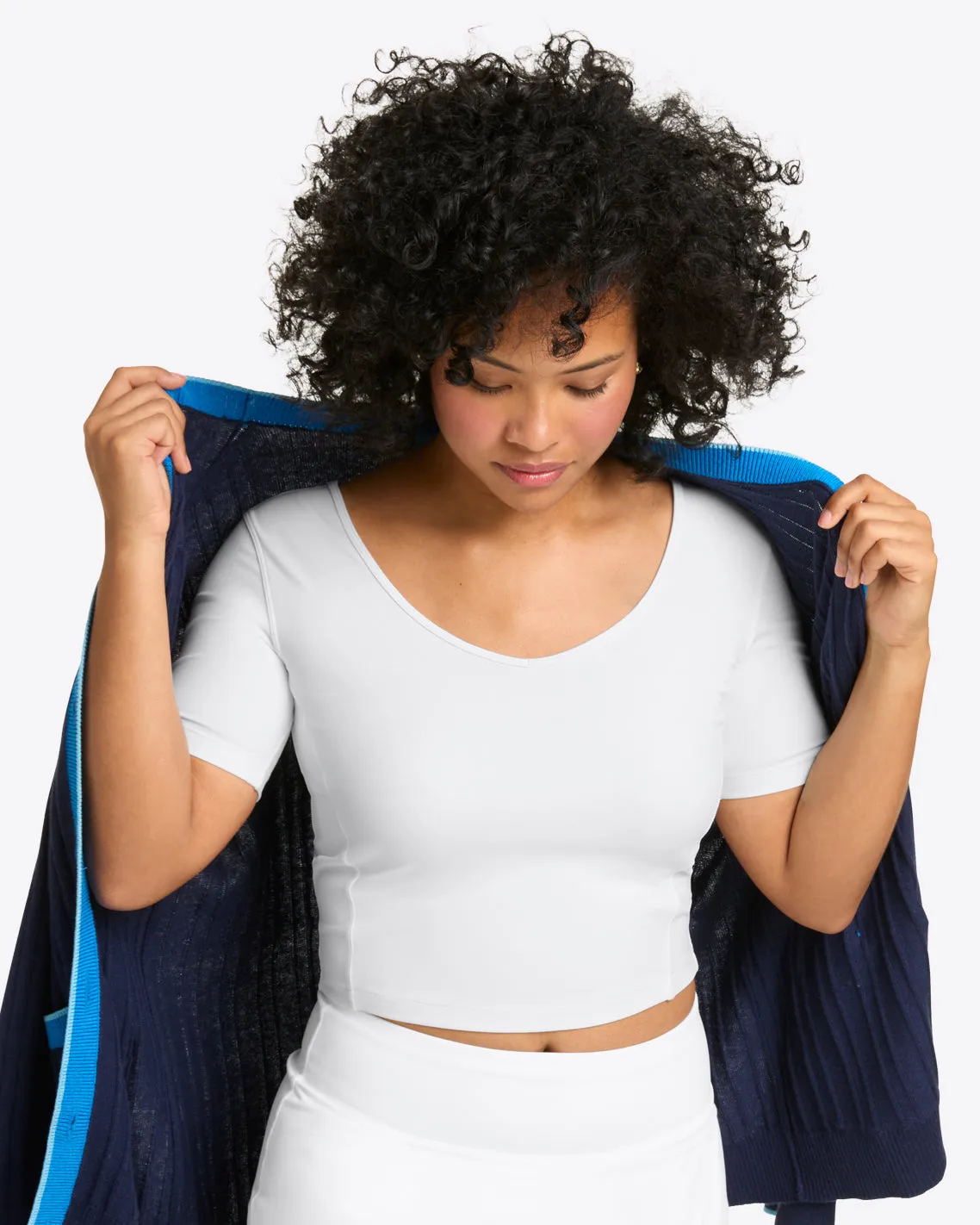 Cropped Sport Top in White sold by Draper James product image thumbnail 5