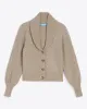 Marled Tuxedo Cardigan in Beige sold by Draper James