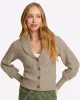 Marled Tuxedo Cardigan in Beige sold by Draper James