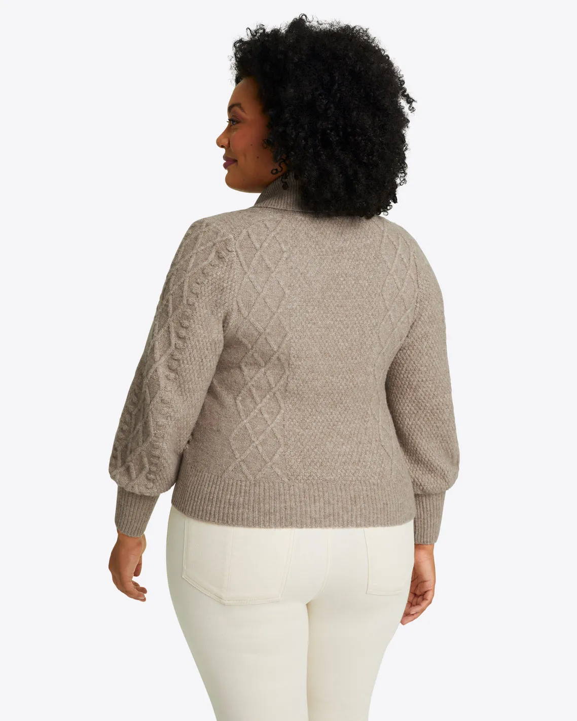 Marled Tuxedo Cardigan in Beige sold by Draper James product image thumbnail 3