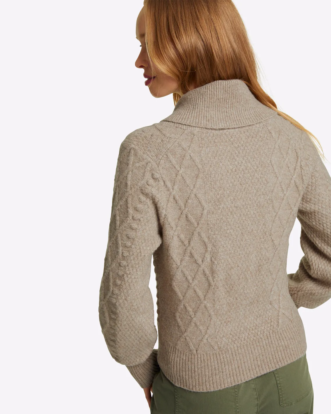 Marled Tuxedo Cardigan in Beige sold by Draper James product image thumbnail 5