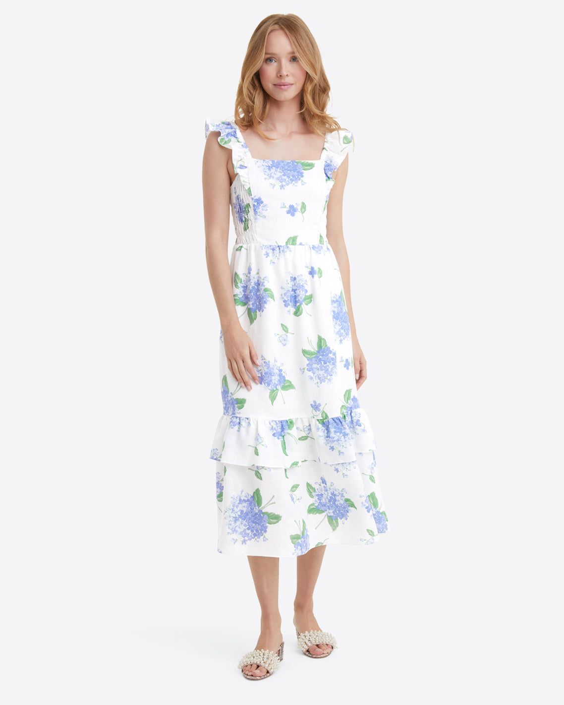 Carrie Midi Dress in Linen Hydrangea sold by Draper James product image thumbnail 5