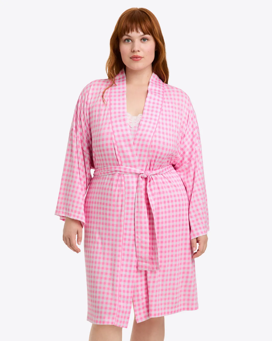 Louise Robe in Light Pink Gingham sold by Draper James product image thumbnail 5