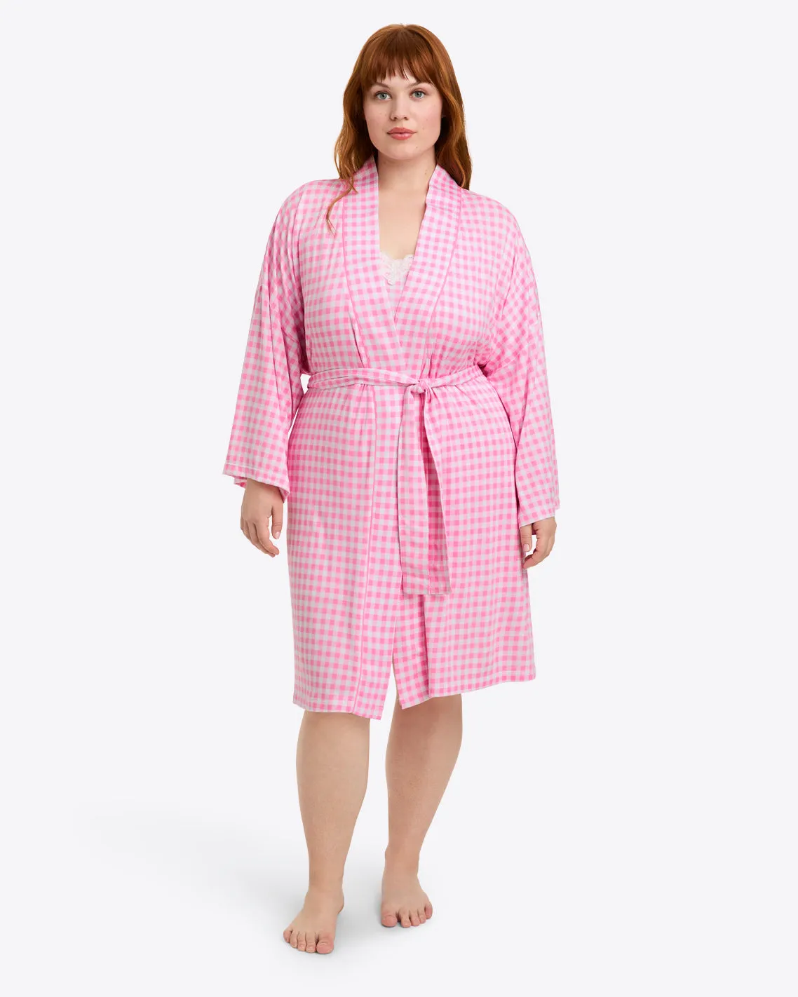Louise Robe in Light Pink Gingham sold by Draper James product image thumbnail 4