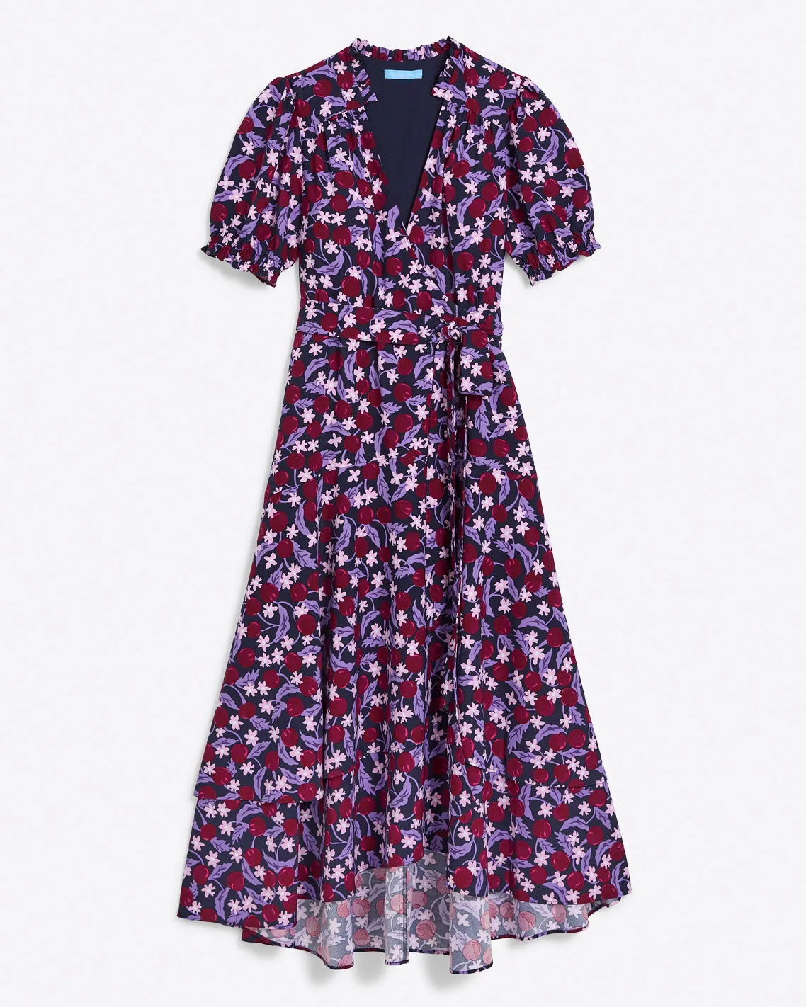 Naomi Wrap Dress in Plum Floral sold by Draper James product image thumbnail 2