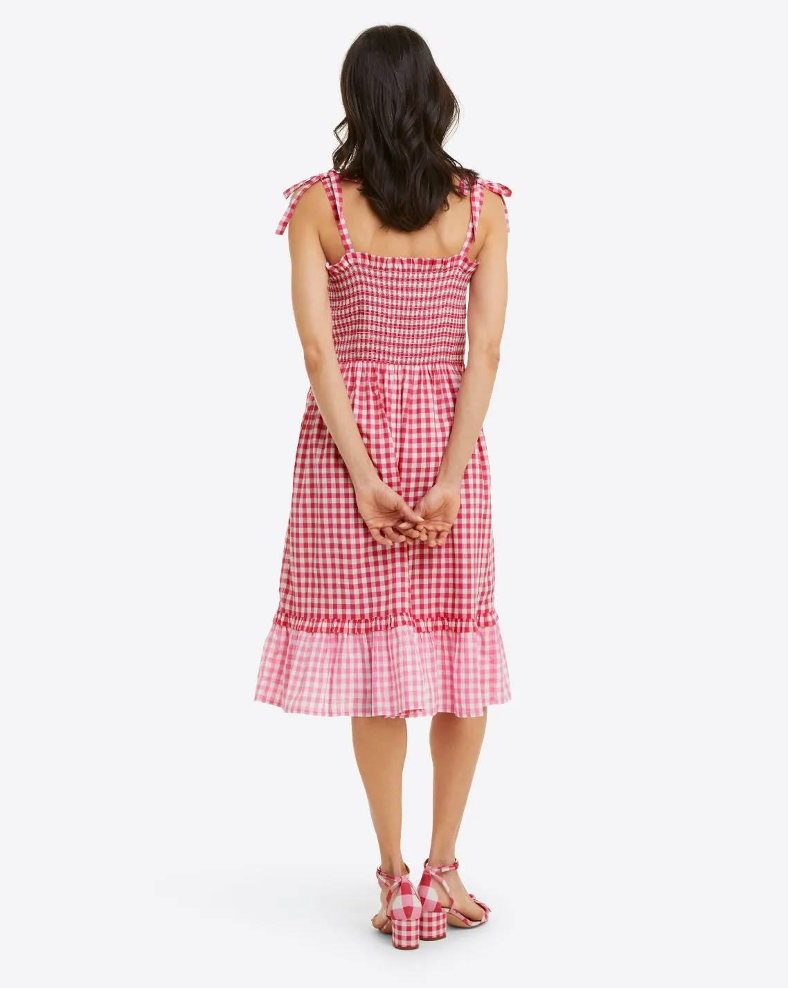 Taylor Smocked Dress in Pink Gingham sold by Draper James product image thumbnail 4
