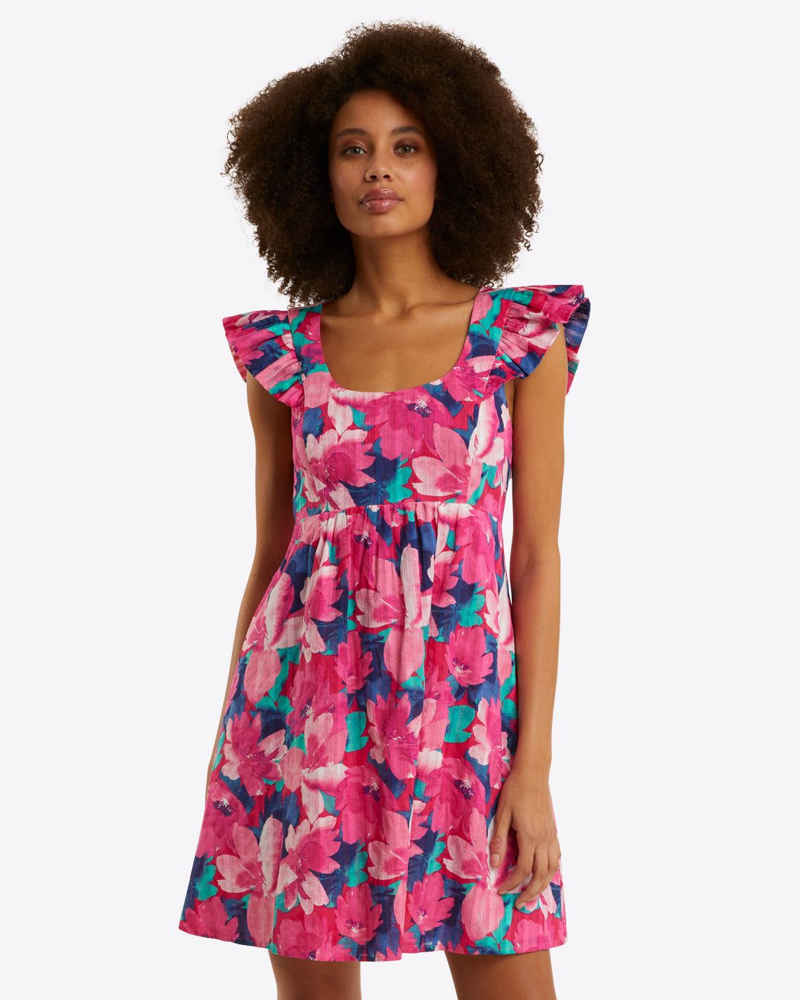 Tiera Babydoll Dress in Shadow Stripe sold by Draper James