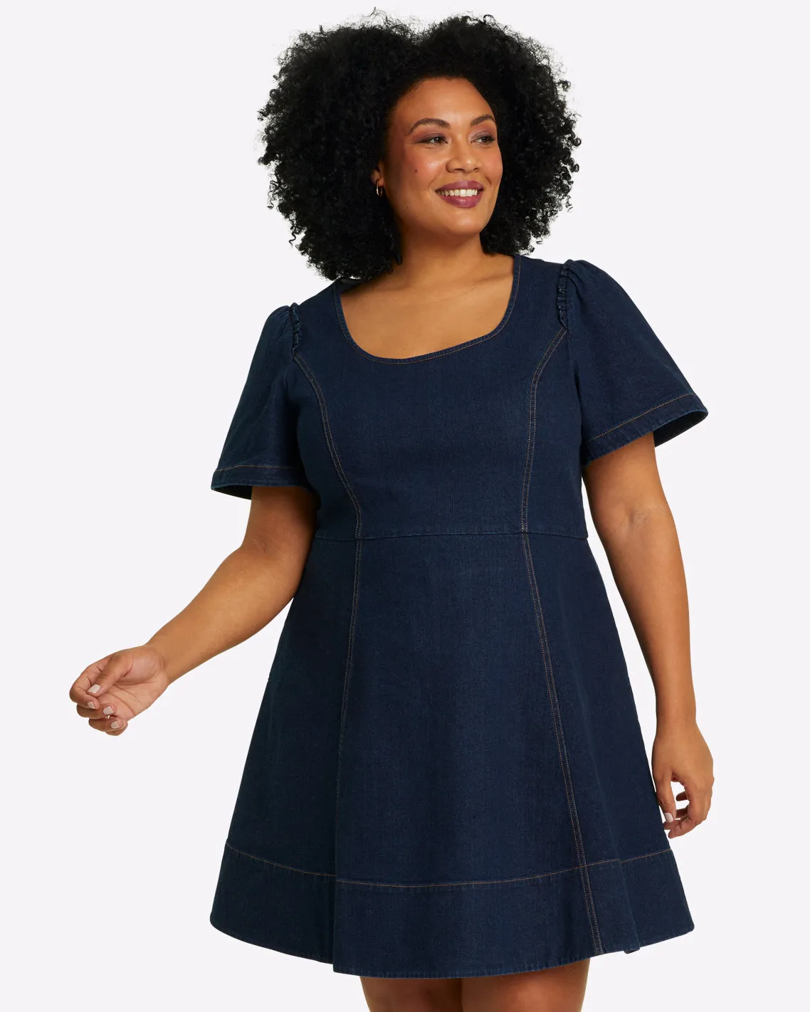 Faith Love Circle Mini Dress in Dark Wash sold by Draper James product image thumbnail 5