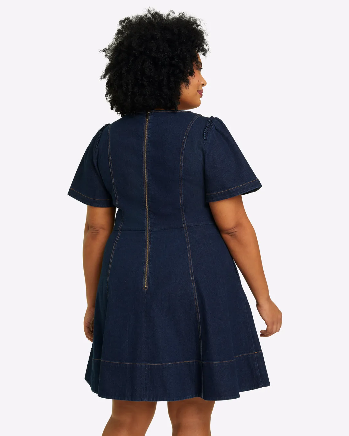 Faith Love Circle Mini Dress in Dark Wash sold by Draper James product image thumbnail 4