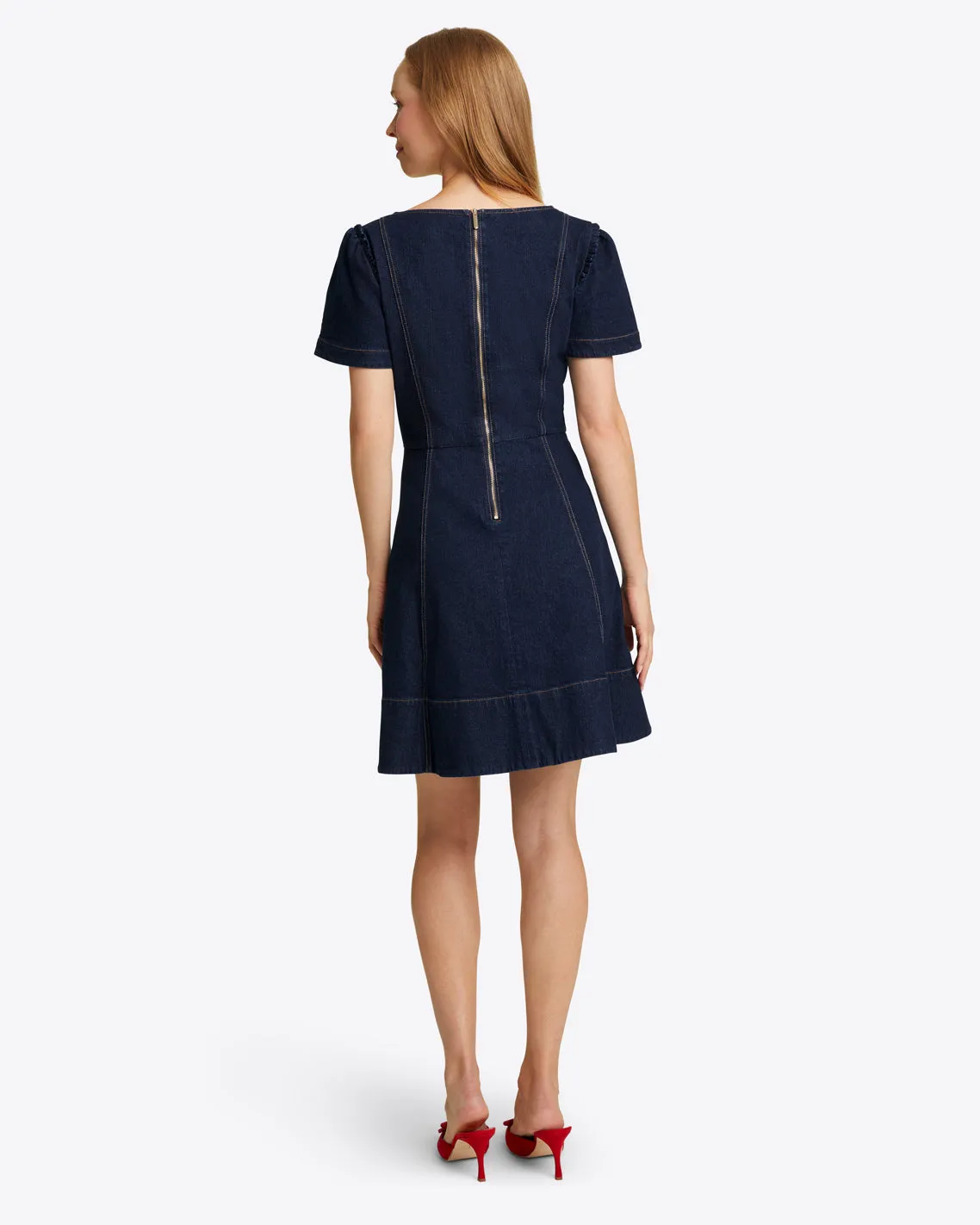 Faith Love Circle Mini Dress in Dark Wash sold by Draper James product image thumbnail 2