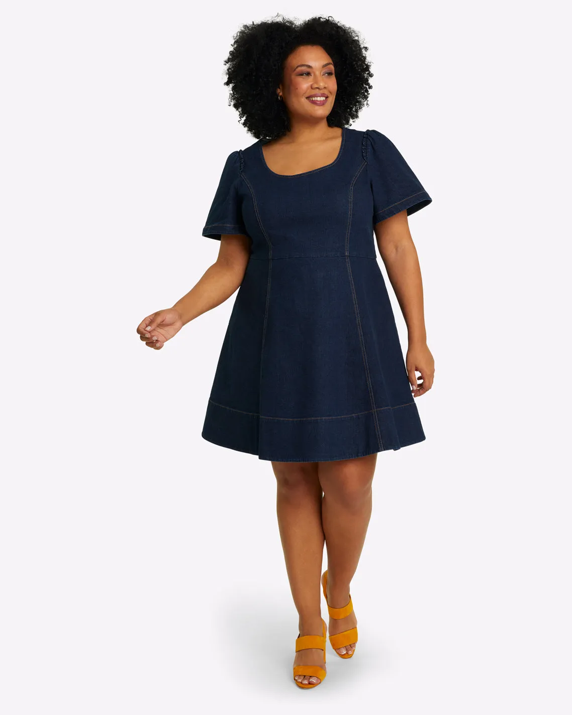 Faith Love Circle Mini Dress in Dark Wash sold by Draper James product image thumbnail 3