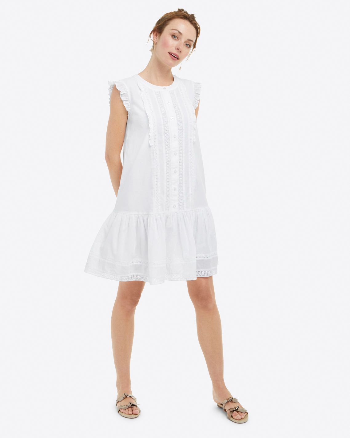 Popover Dress in Embroidered Stripe sold by Draper James product image thumbnail 5