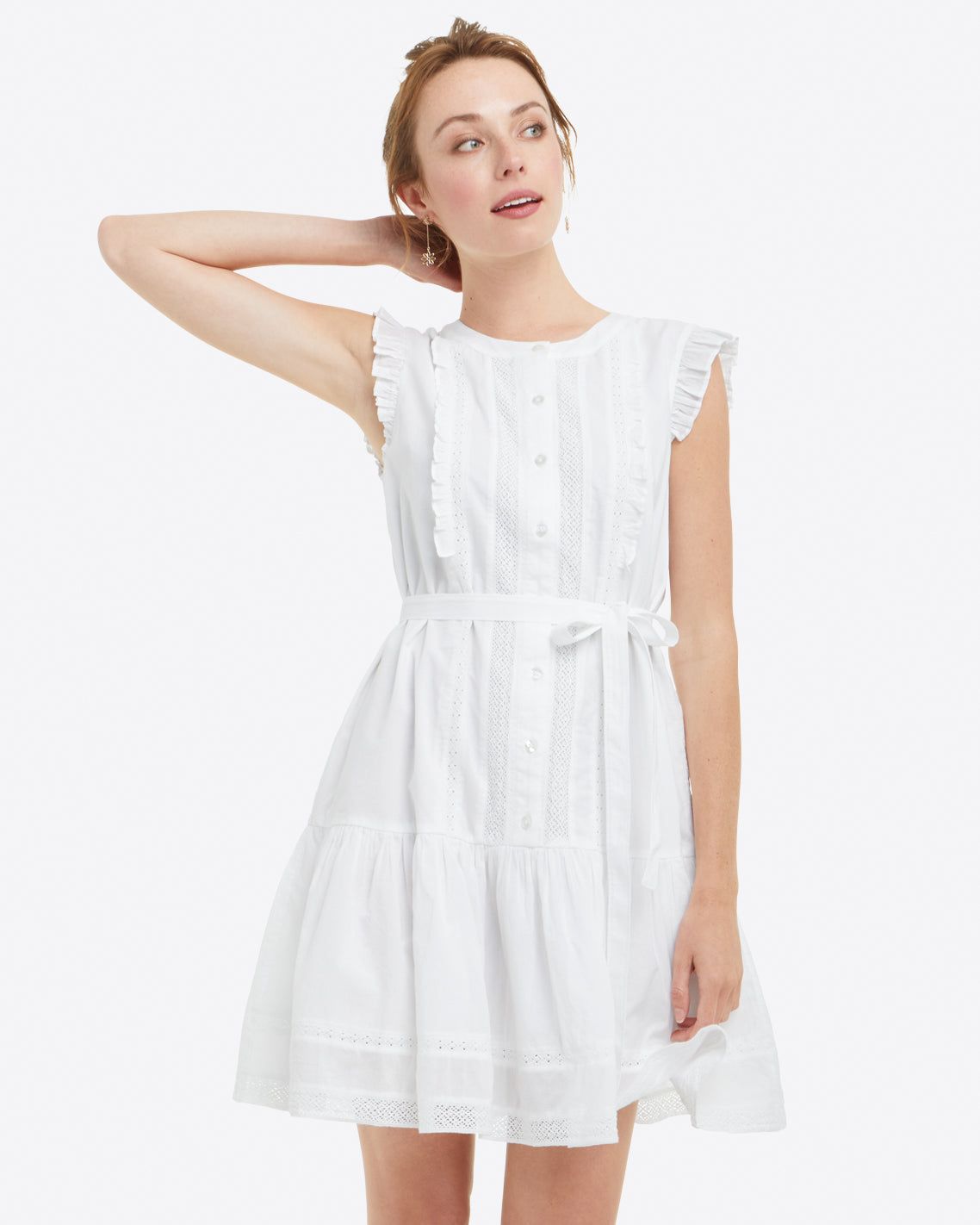 Popover Dress in Embroidered Stripe sold by Draper James product image thumbnail 3