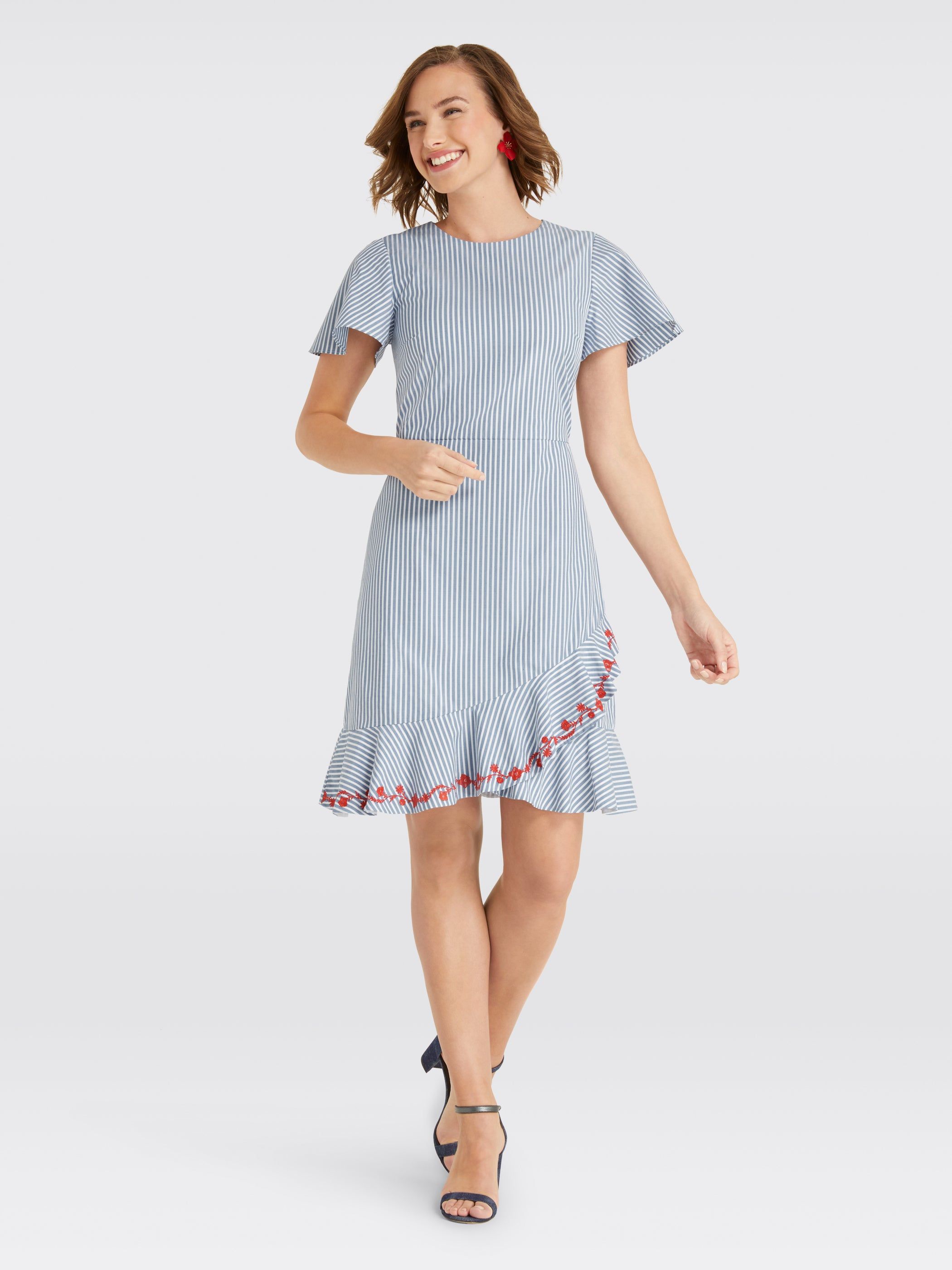 Embroidered Faux Wrap Dress sold by Draper James