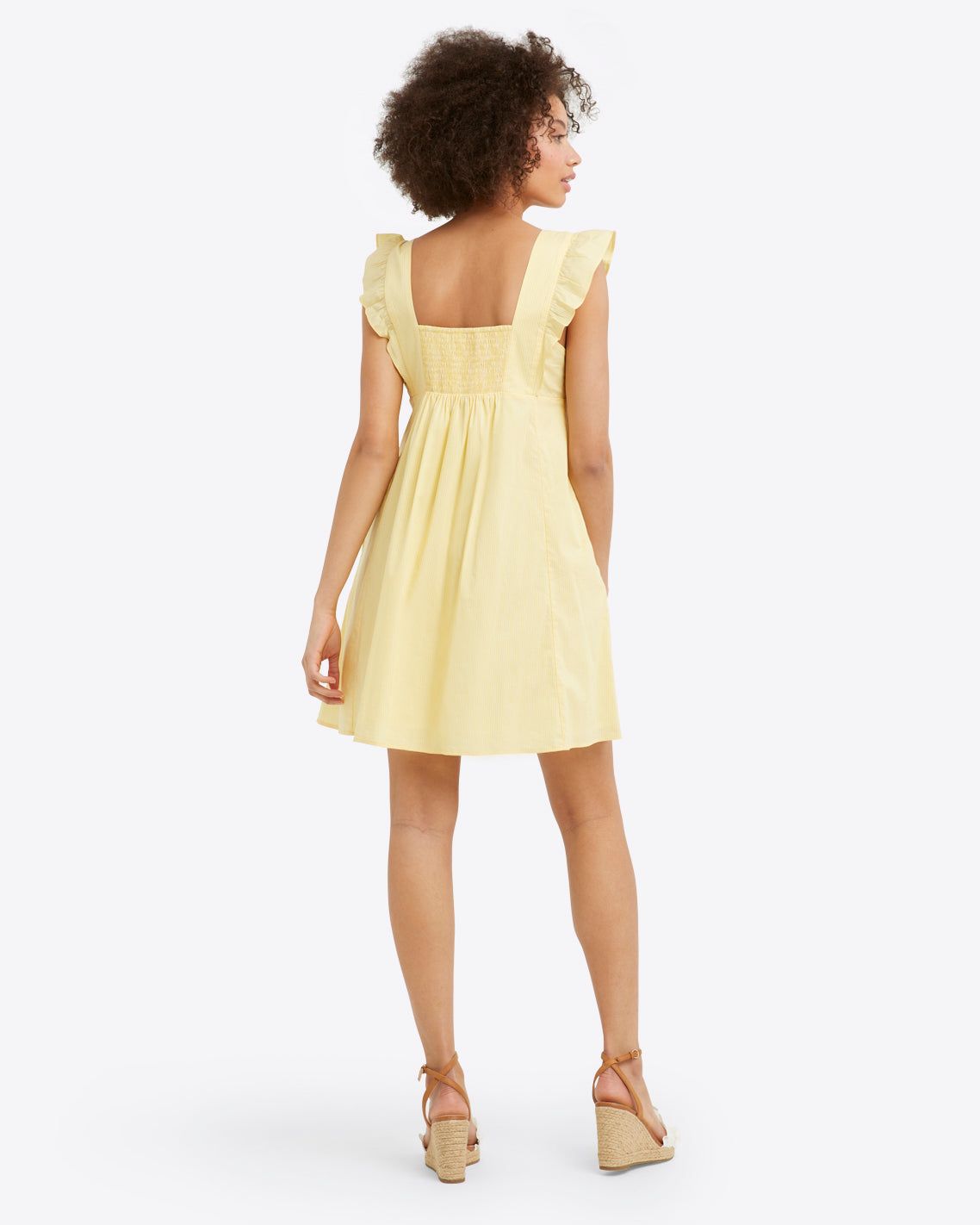 Maddie Embroidered Babydoll Dress in Yellow Stripe sold by Draper James product image thumbnail 3