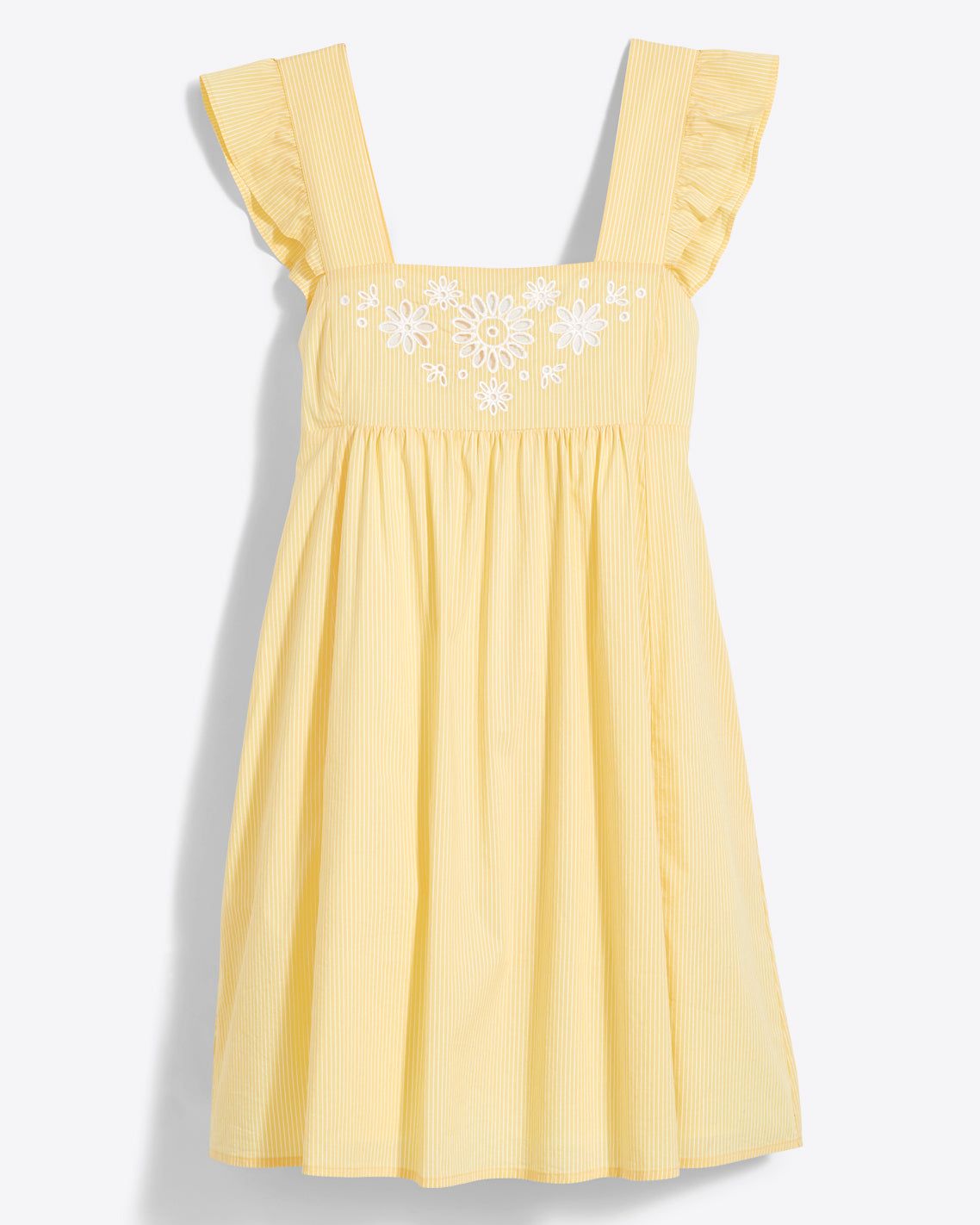Maddie Embroidered Babydoll Dress in Yellow Stripe sold by Draper James product image thumbnail 2