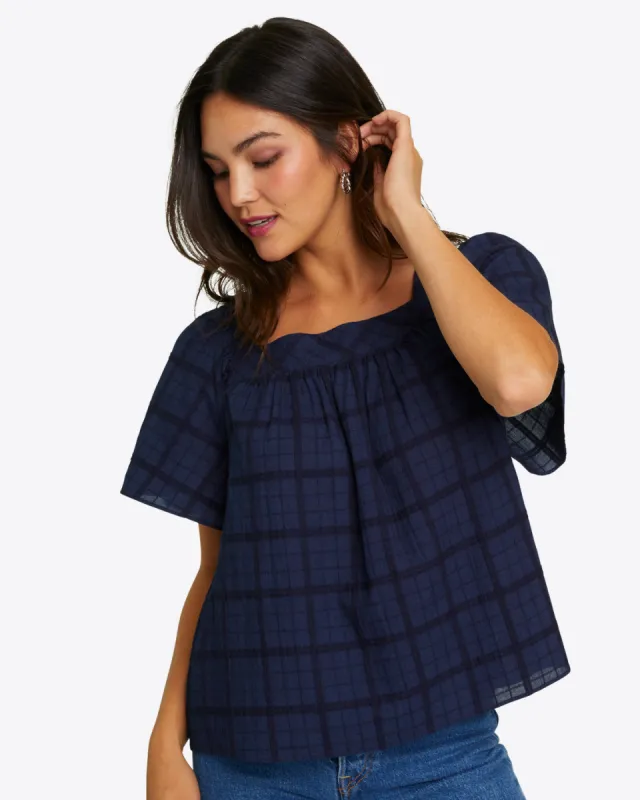 Maren Top in Pane Plaid sold by Draper James