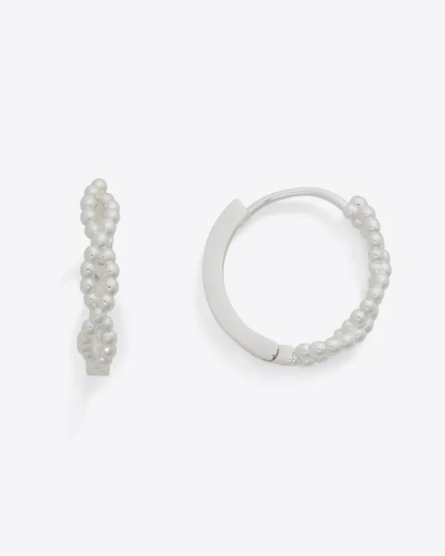 Silver Bead Huggie sold by Draper James