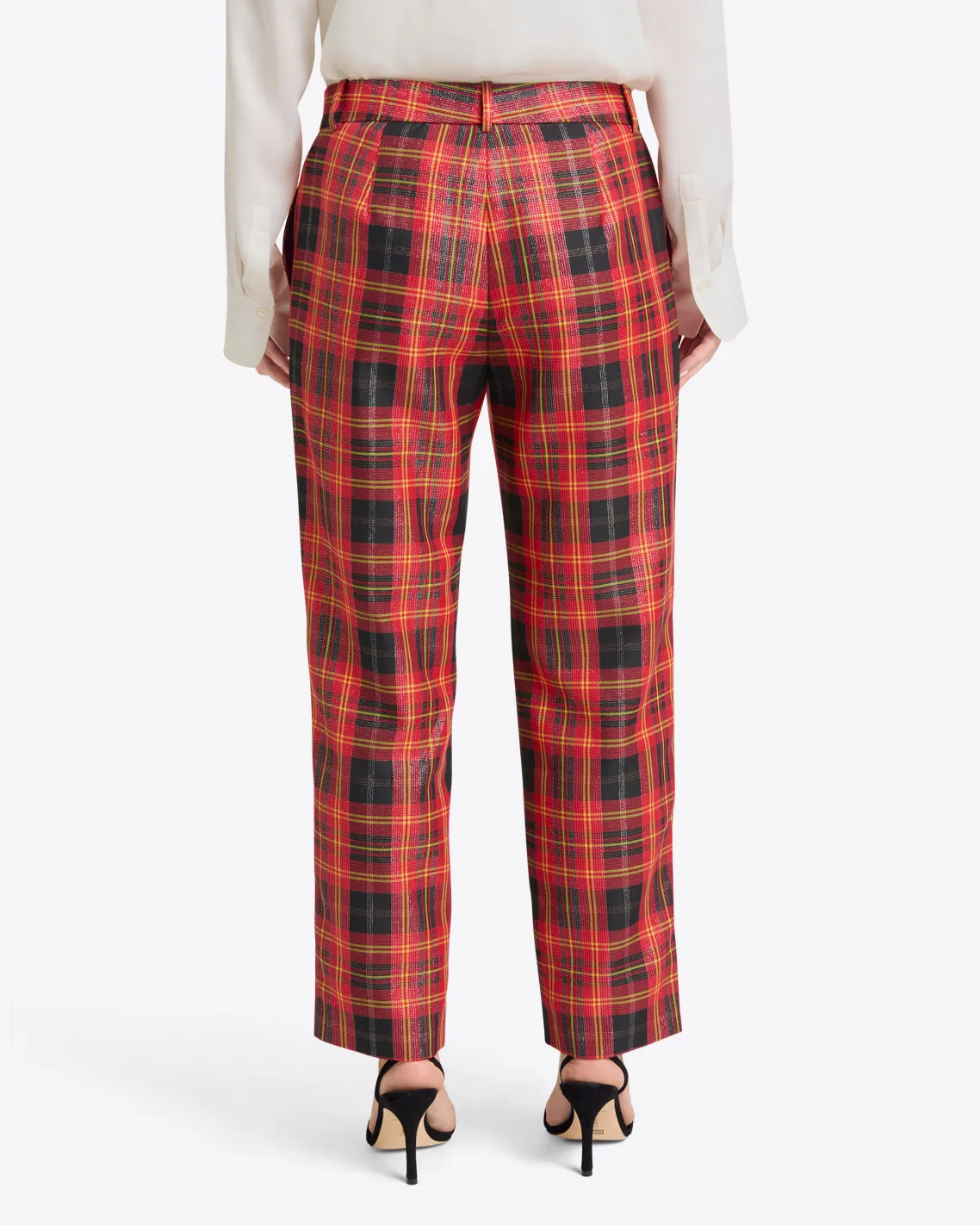 Woven Pants in Caroline Shimmer Plaid sold by Draper James product image thumbnail 4