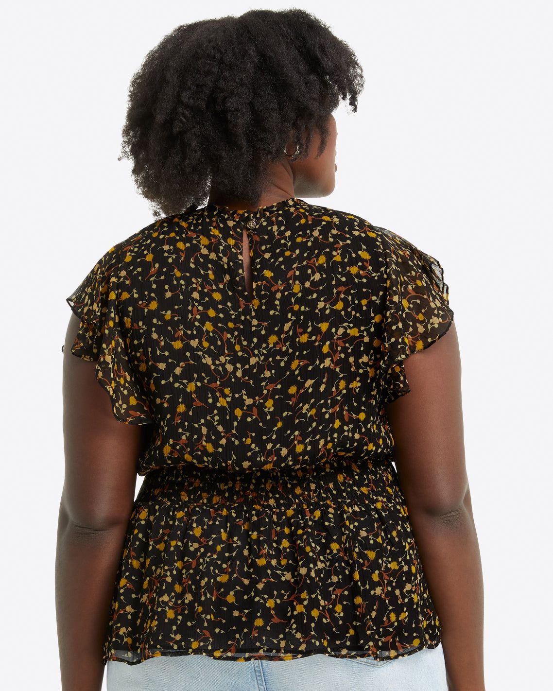 Kacey Smocked Waist Top in Flower Confetti sold by Draper James product image thumbnail 3