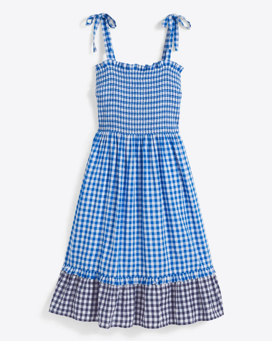 Taylor Smocked Dress in Blue Gingham sold by Draper James product image thumbnail 3