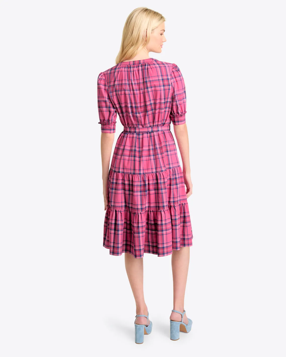 Loretta Shirt Dress in Pink Angie Plaid sold by Draper James product image thumbnail 3
