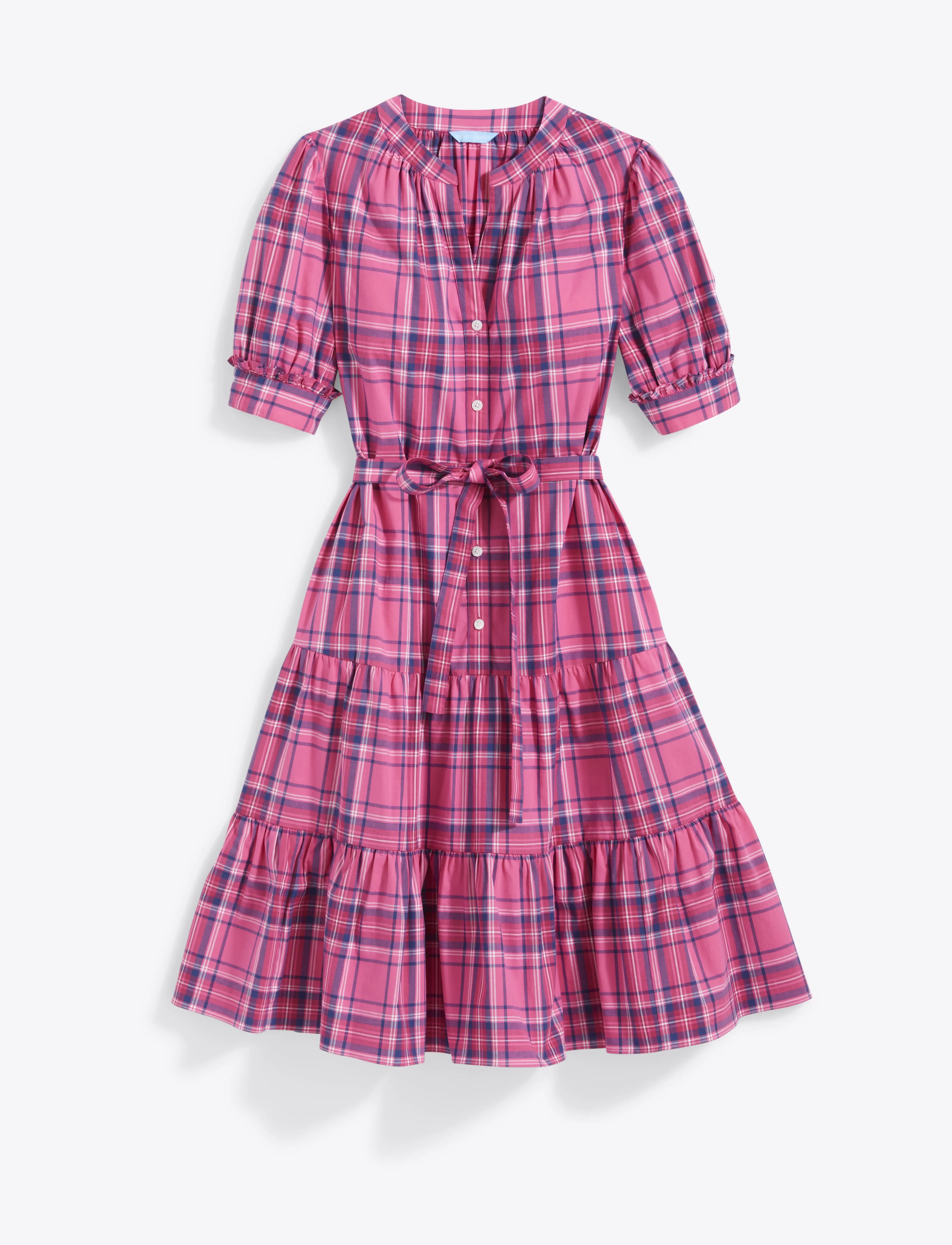 Loretta Shirt Dress in Pink Angie Plaid sold by Draper James product image thumbnail 2