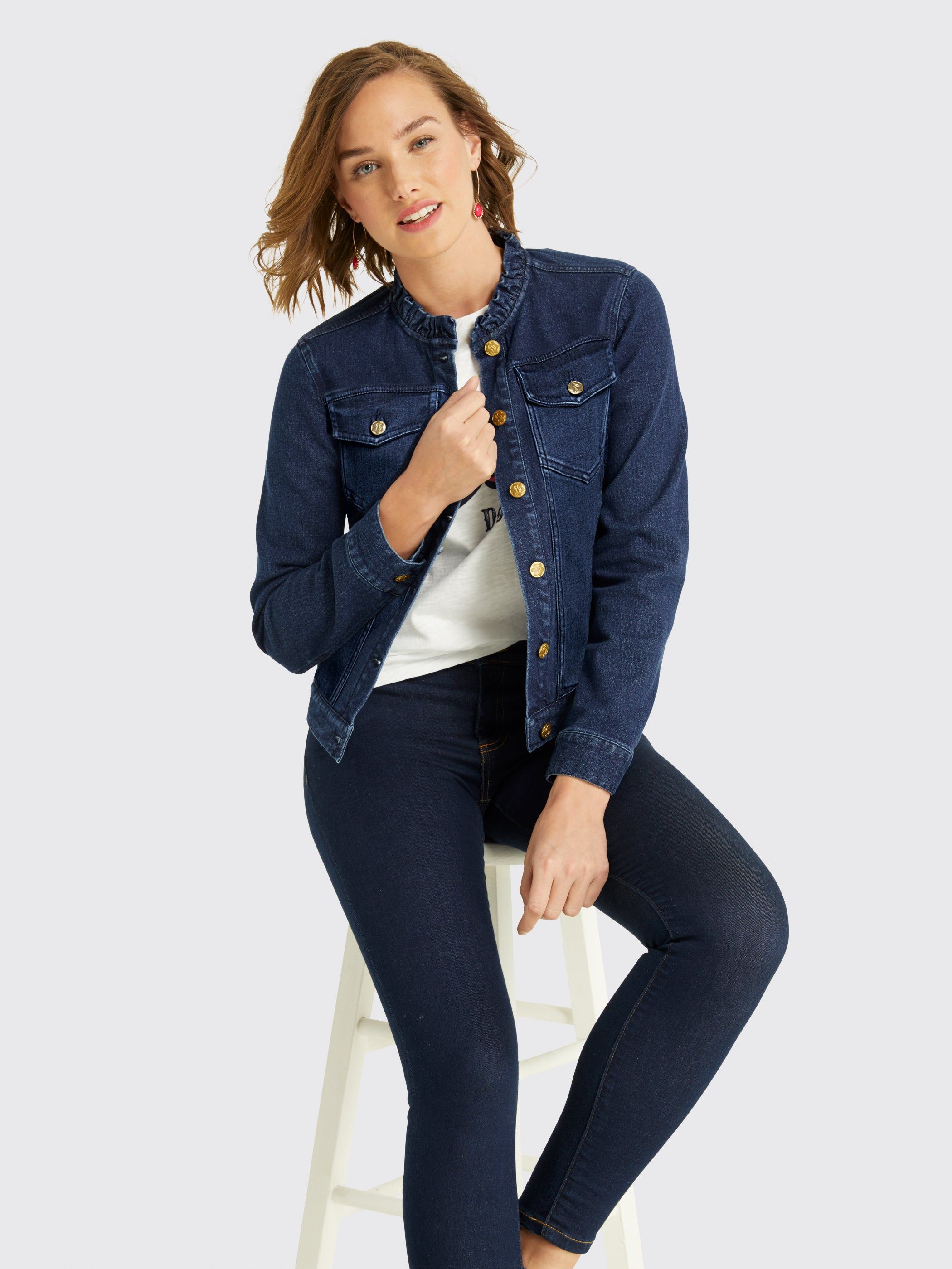 Ruffle Denim Jacket sold by Draper James product image thumbnail 2