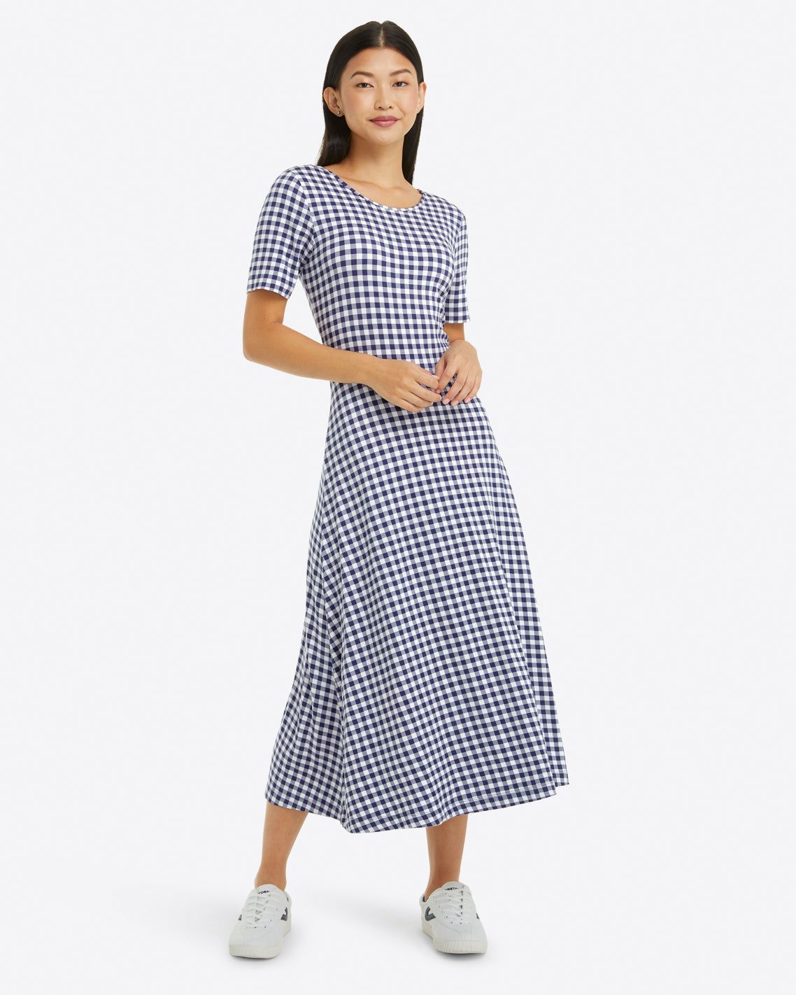 Tammy T-Shirt Dress in Gingham sold by Draper James