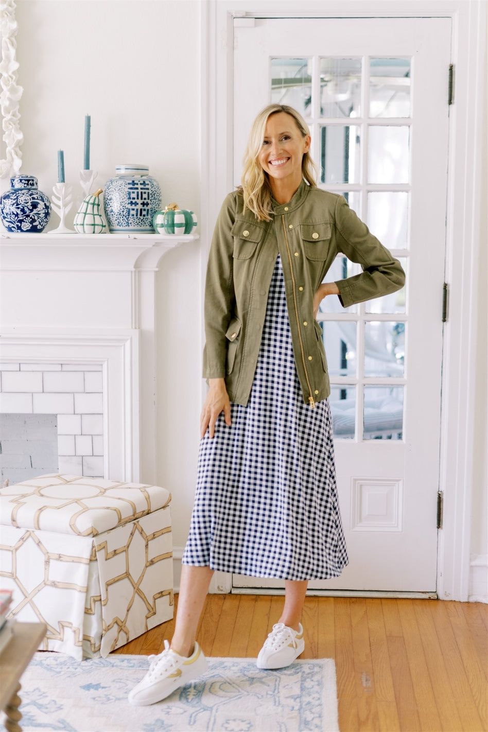 Tammy T-Shirt Dress in Gingham sold by Draper James product image thumbnail 5