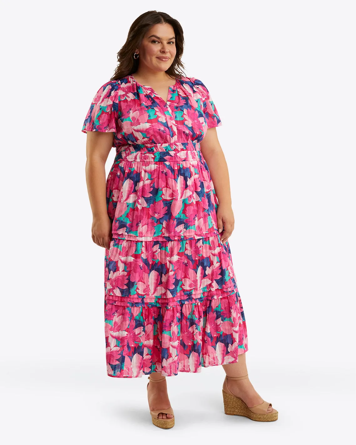 Hollie Midi Dress in Shadow Stripe sold by Draper James product image thumbnail 3