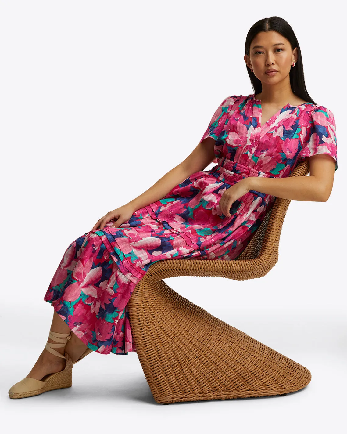 Hollie Midi Dress in Shadow Stripe sold by Draper James product image thumbnail 5