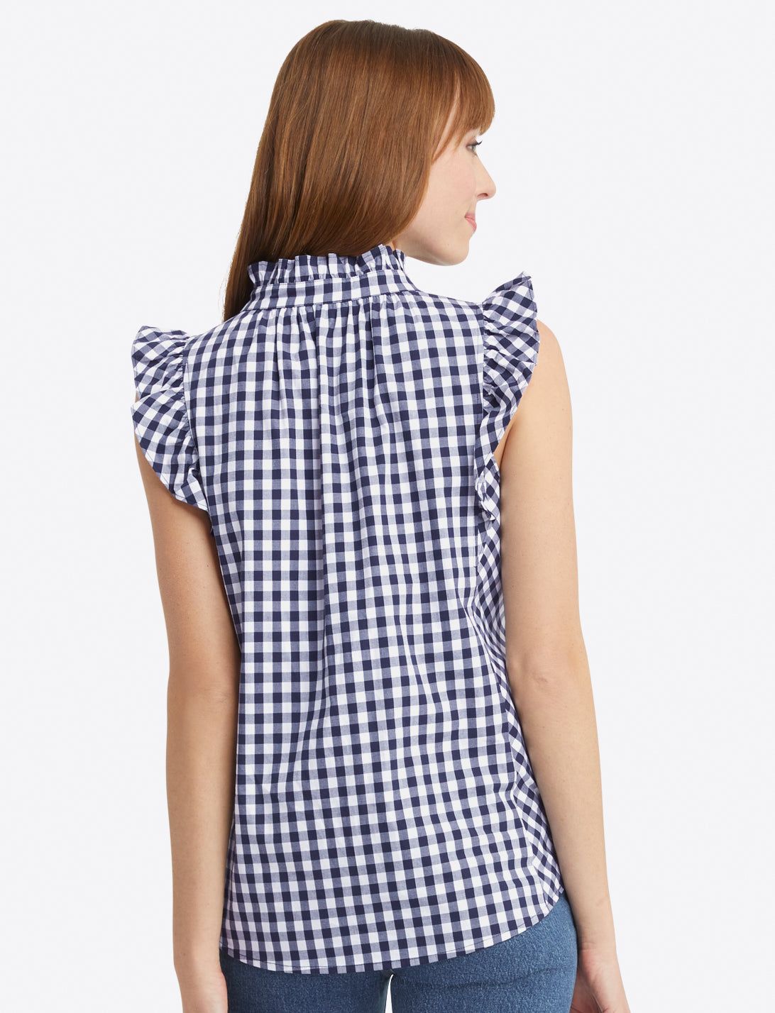 Sleeveless Button Down Top in Gingham sold by Draper James product image thumbnail 5