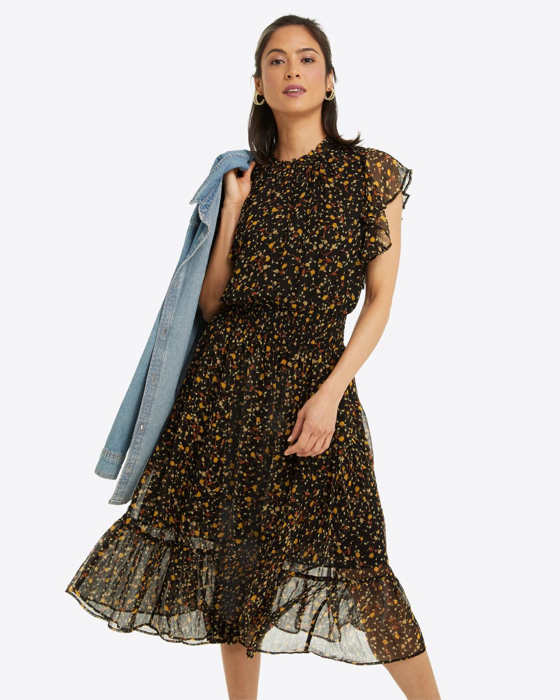 Kacey Faux Wrap in Flower Confetti sold by Draper James
