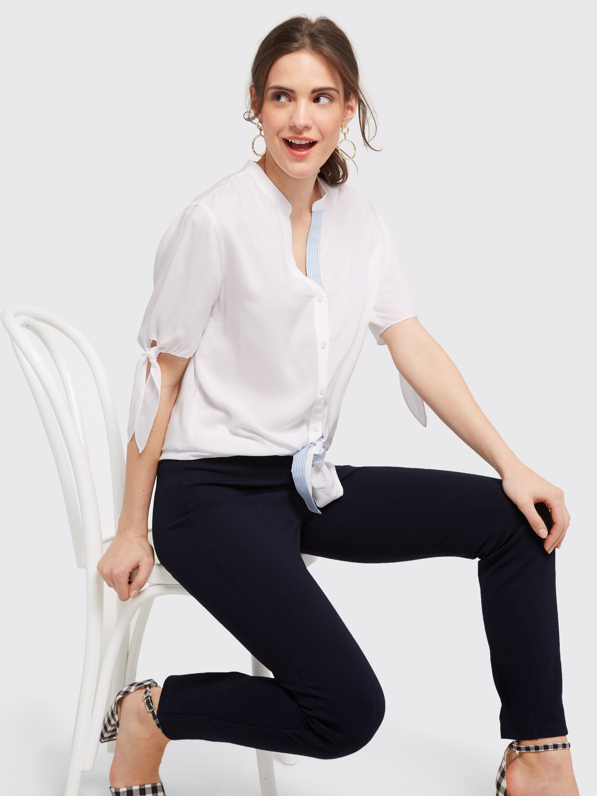 Bow Sleeve Button Up sold by Draper James