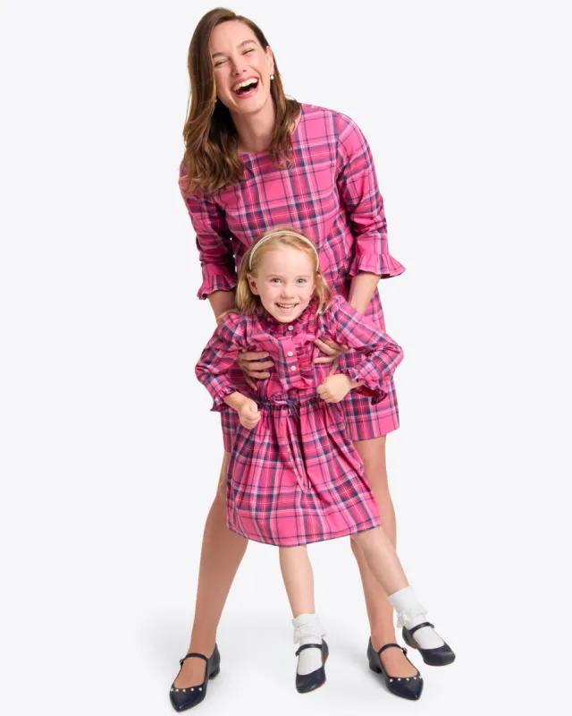 Jessie Shift Dress in Pink Angie Plaid sold by Draper James