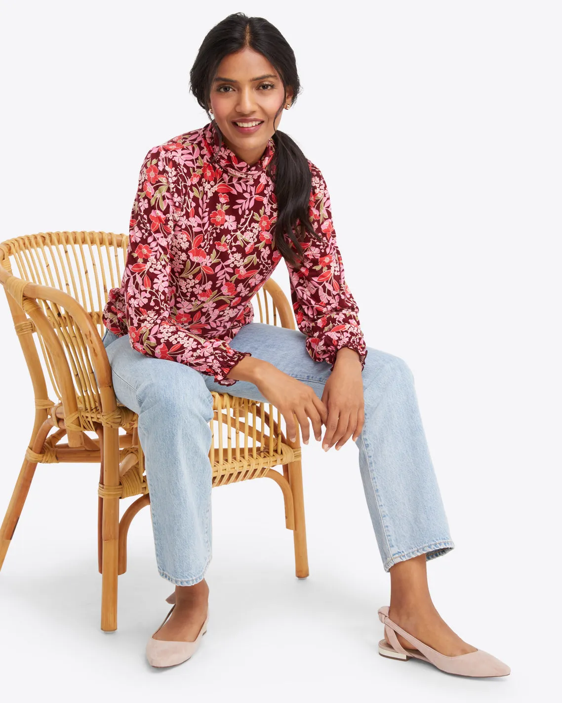 Knit Turtleneck in Flowering Vine sold by Draper James