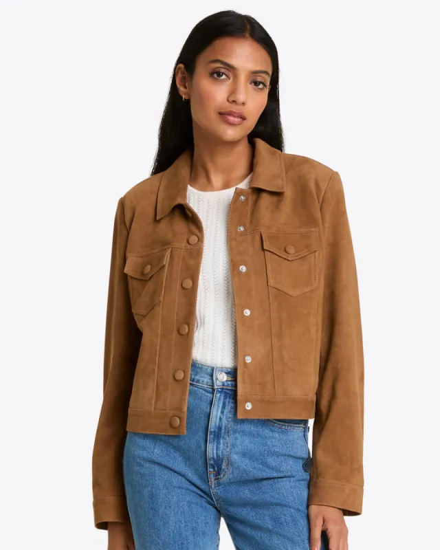 Cropped Suede Jacket sold by Draper James
