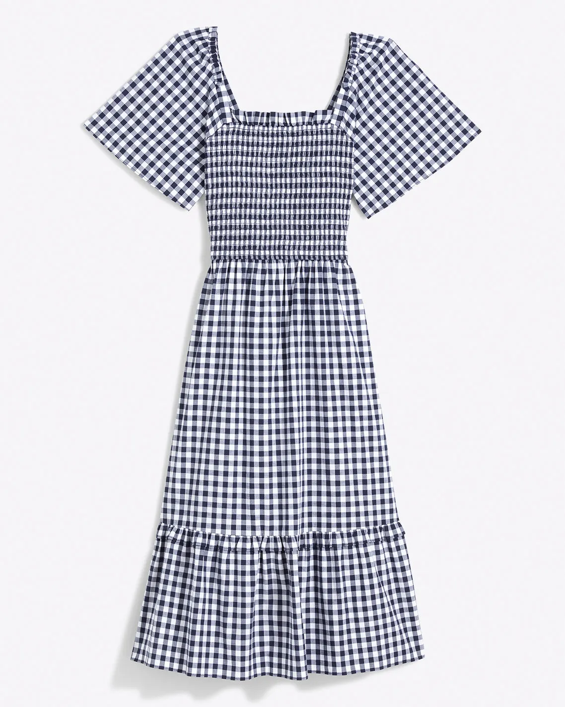 Deana Smocked Dress in Navy Gingham sold by Draper James product image thumbnail 4
