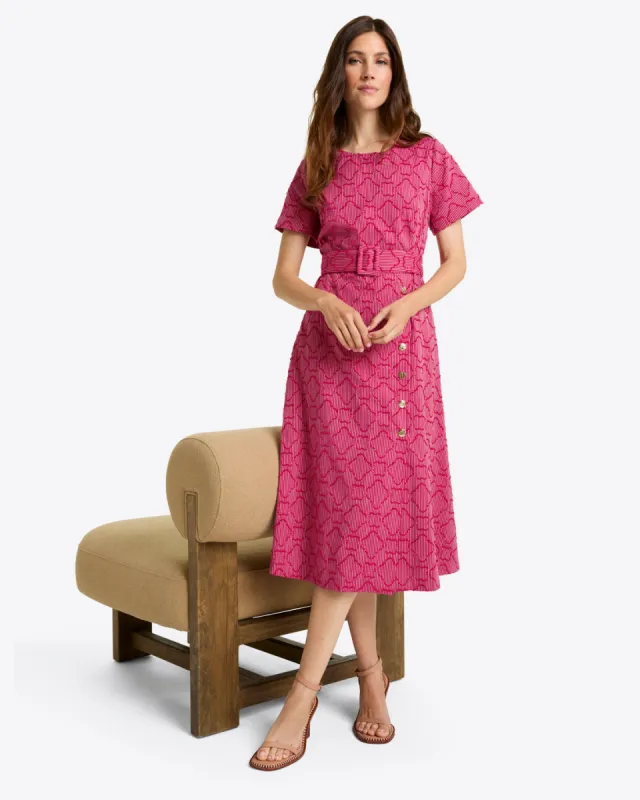 Charlotte Wrap Dress in Textured Stripe sold by Draper James