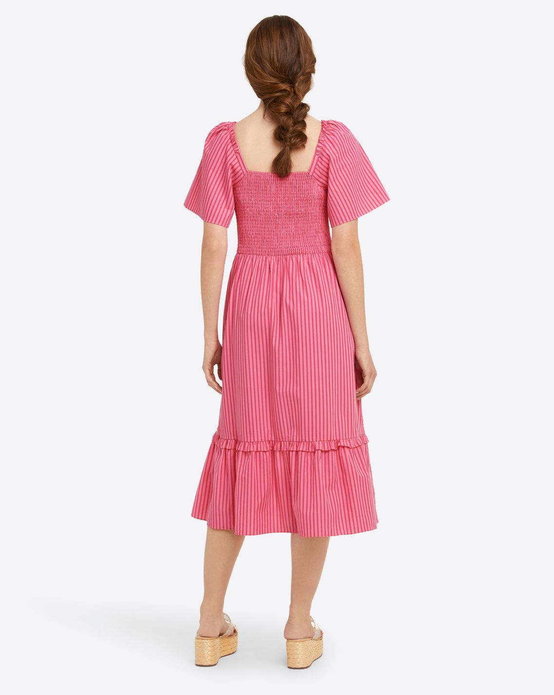 Deana Smocked Dress in Pink Stripe sold by Draper James product image thumbnail 3