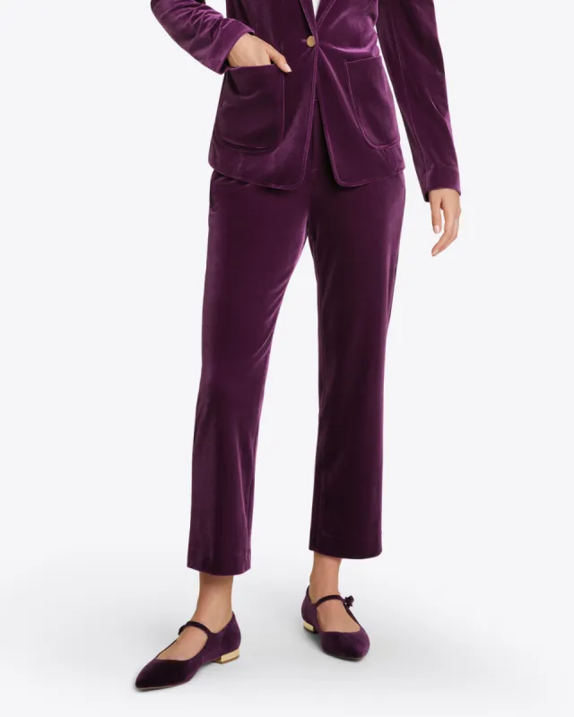 Straight Leg Pants in Plum Velvet sold by Draper James