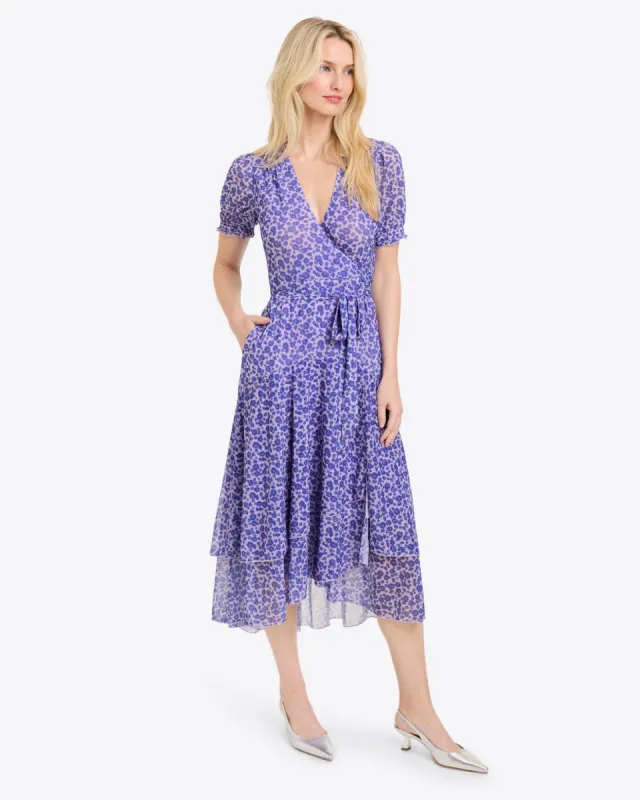Naomi Wrap Dress in Stretch Mesh sold by Draper James