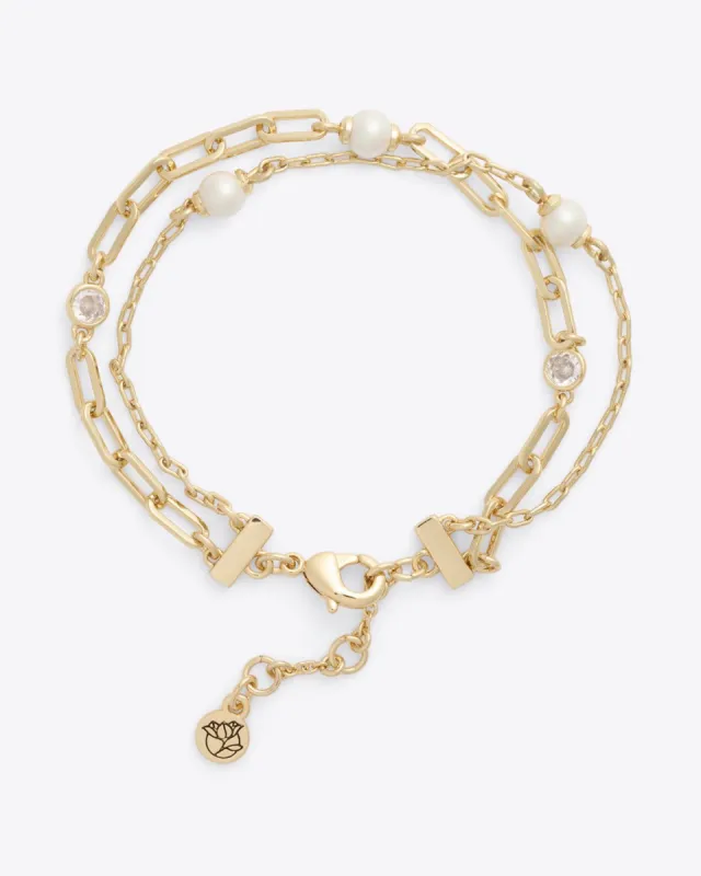 Double Row Paper Clip Bracelet sold by Draper James