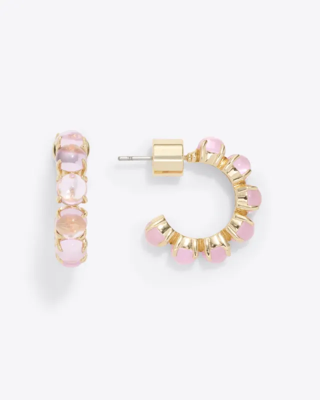 Huggie Hoops in Lavender sold by Draper James
