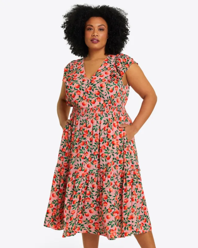 Marie Midi Dress in Apple Blossom Floral sold by Draper James