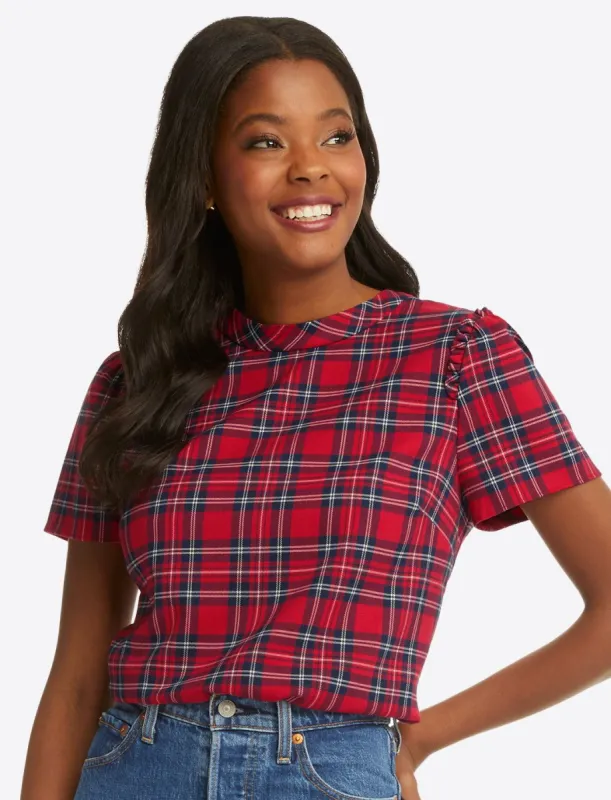Bow Back Top in Angie Plaid sold by Draper James
